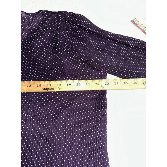 Vintage PIANO Women’s Blouse Front tie closure Bell sleeves Purple 2X Whimsygoth - Picture 10 of 11